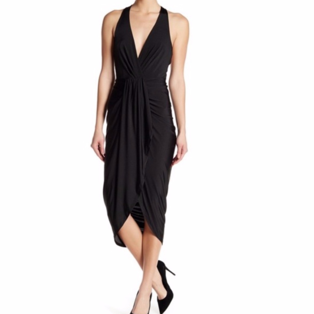 NEW AEOM Halter Hi-Lo Midi Dress